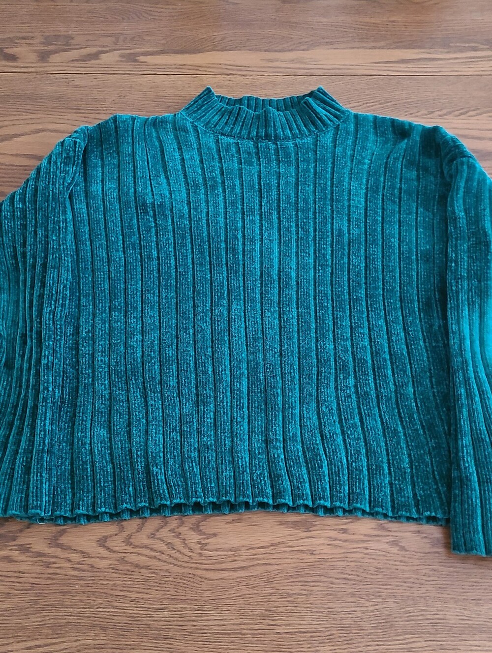 Art Class Teal Ribbed Mock Neck Sweater